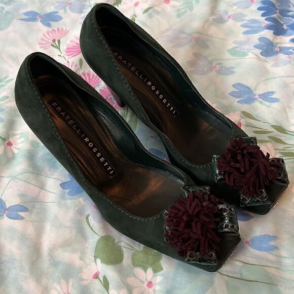 Fratelli Rossetti Pom Suede Heels - Picture 11 of 12